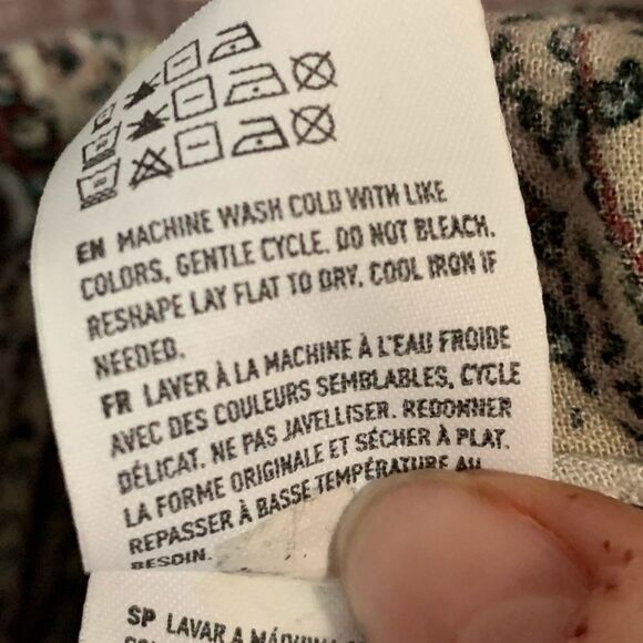 American Eagle Floral Paisley Peasant Blouse Top Medium Bell Sleeve Boho - Picture 5 of 8